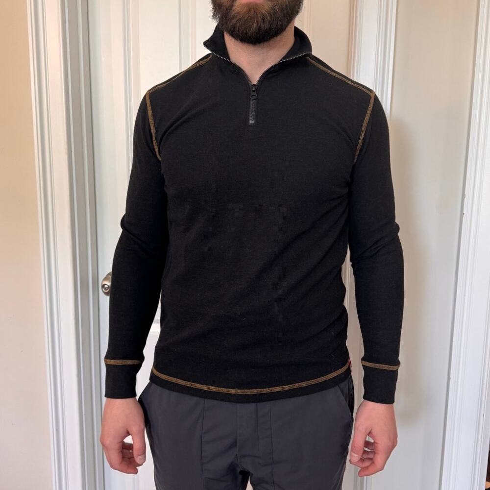 Agave Julias Waffle Knit Quarter Zip Pullover Sweater - Size M